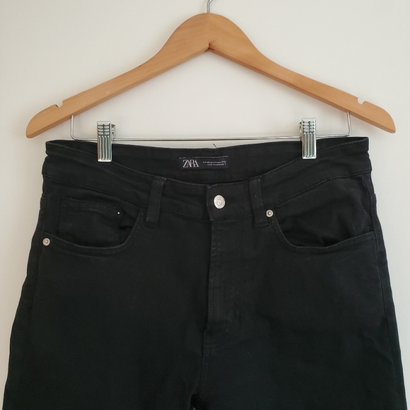 ZARA | High Rise Skinny Distressed Black Denim Jeans (Size 31) - Picture 5 of 9
